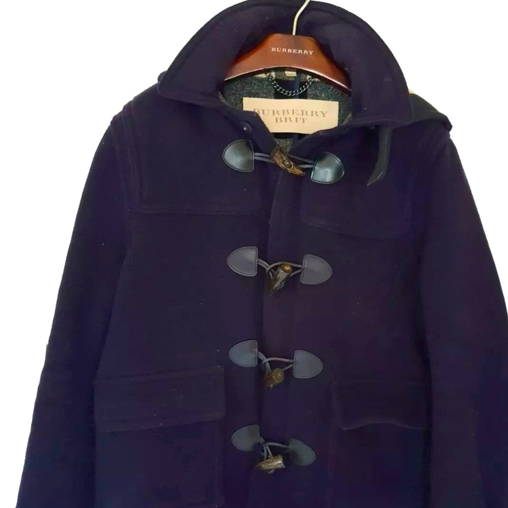 COPY - Mens BRIT by BURBERRY pea coat jacket nova check L